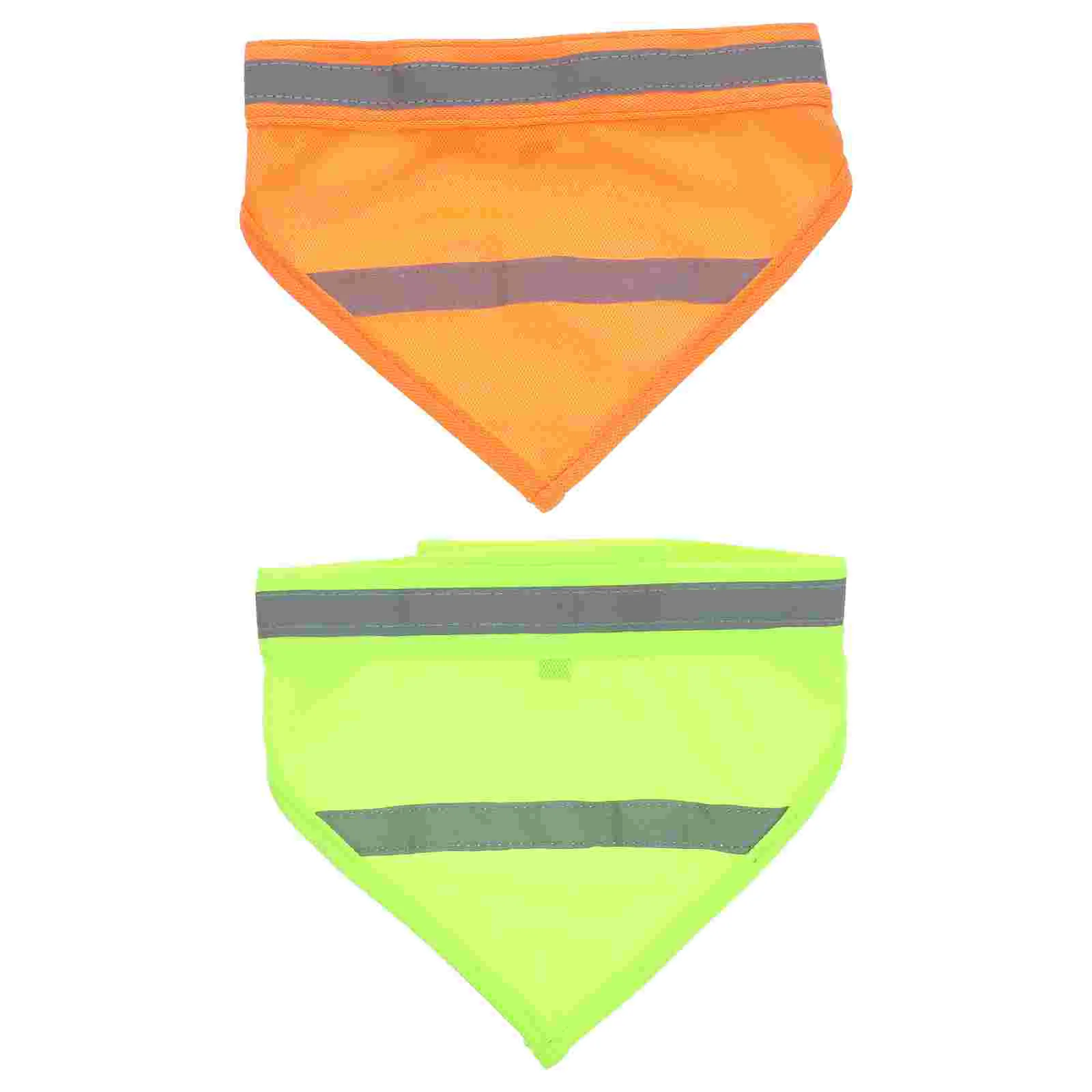 

2 Pcs Scarf Pet Triangle Towel Dog Collar Safety Bib Neckerchief Girl Reflective Bandana Puppy Fashionable