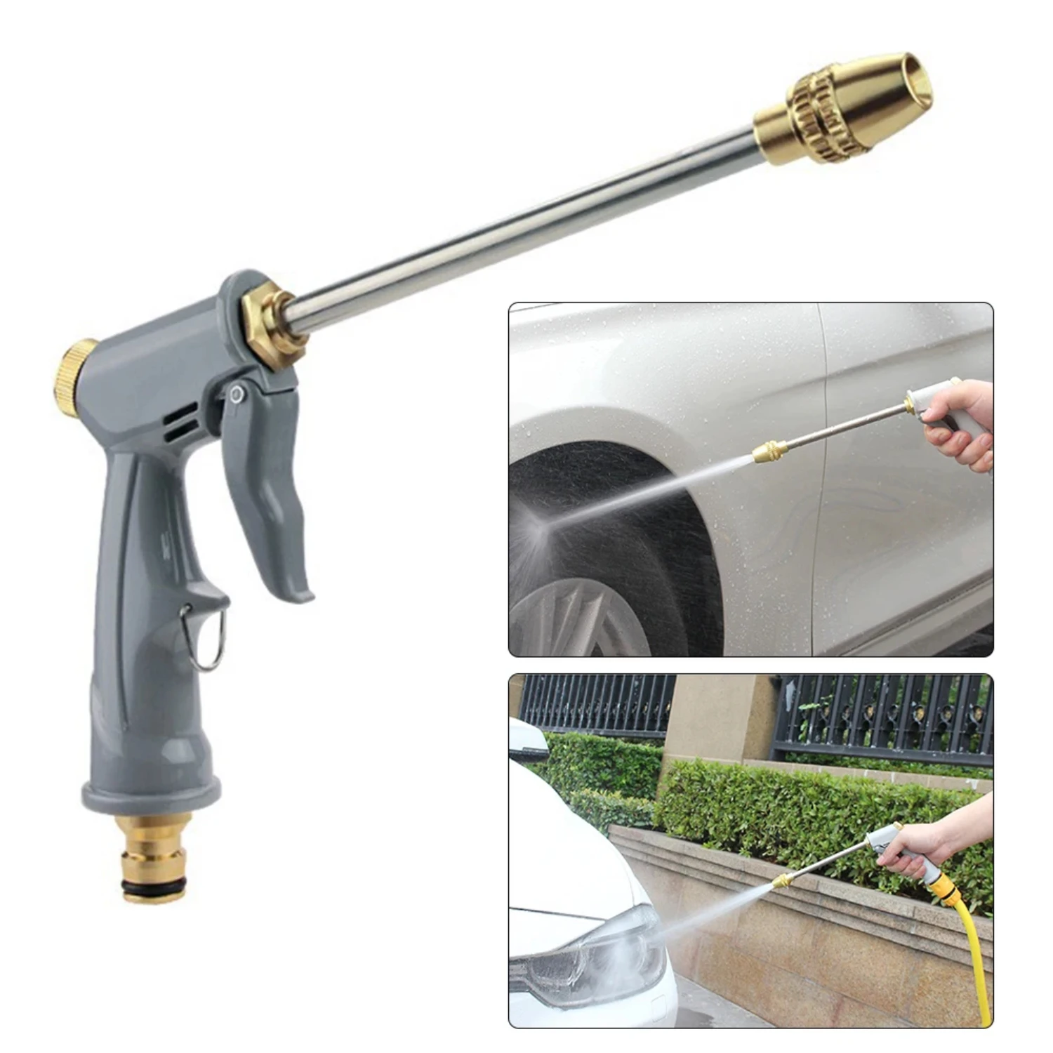 

High Pressure Sprinkler with Hose Nozzle Agricultural Sprayer Gun Adjustable Rotatable Spray Gun Household Car Wash Tool