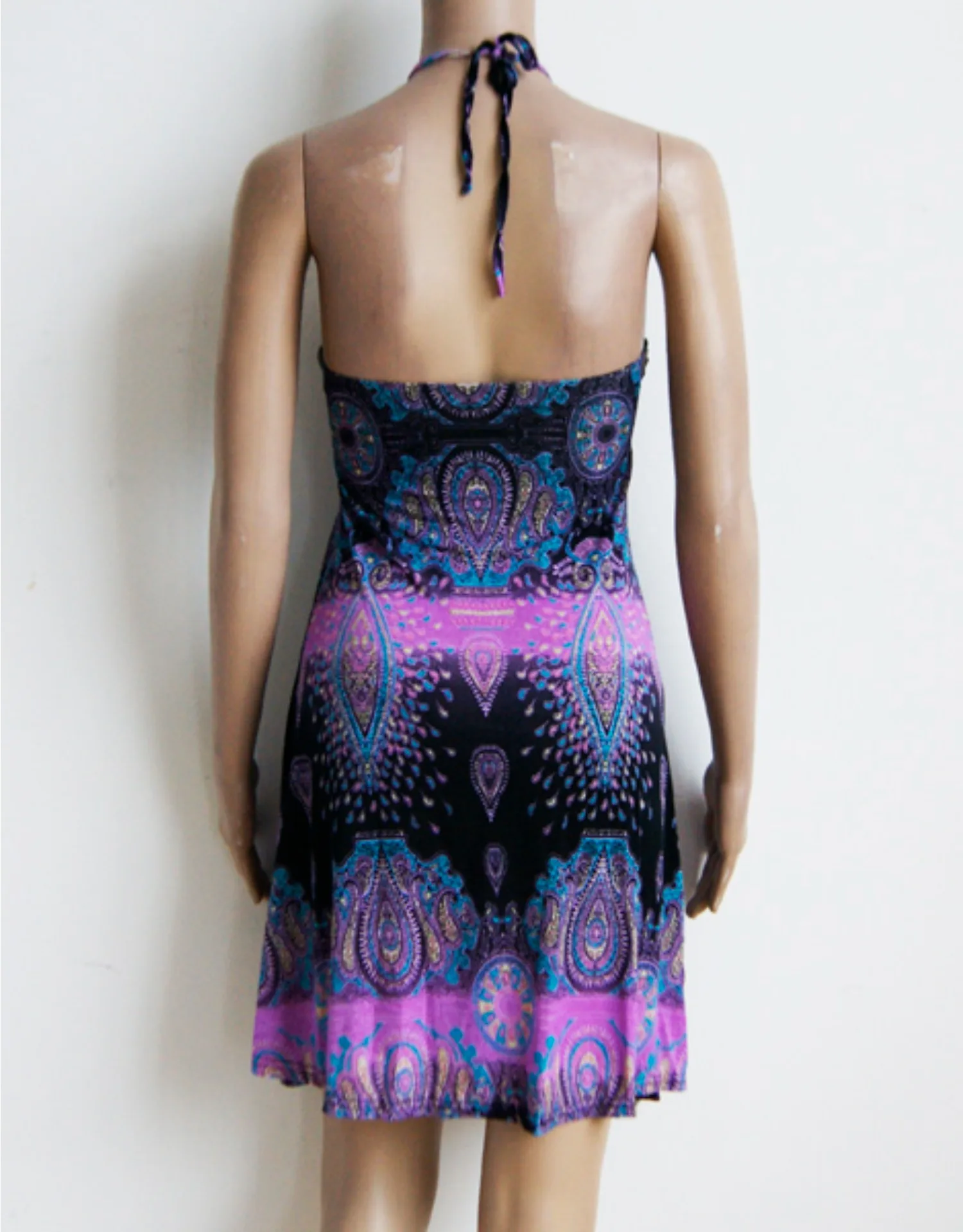 Maxi zomerjurken voor dames halter mouwloos bloemen Boho zon vakantie outfits lange bruiloftsgastjurk