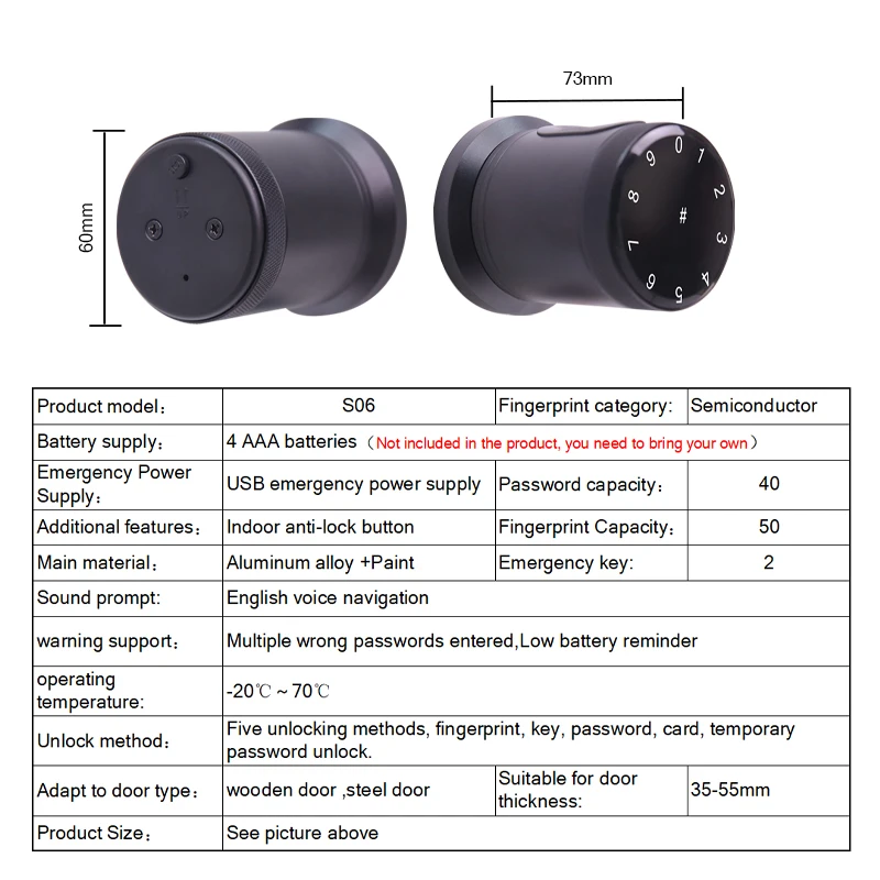 Tuya-Serrure à empreintes digitales intelligente, WiFi, déverrouillage par mot de passe, serrure à bille, location à long terme, serrure de chambre à coucher à court terme