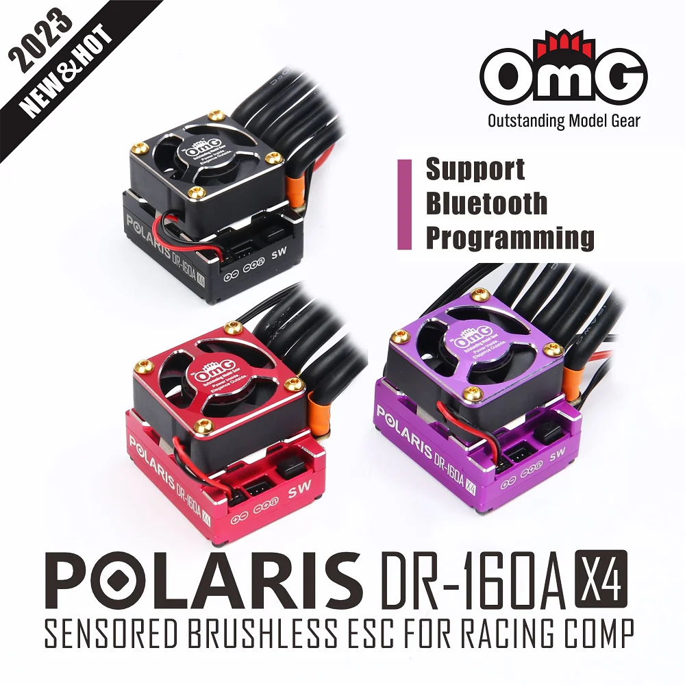 OMG-POLARIS DR-160AX4 D-Run Sensored Brushless 160A ESC Support Bluetooth for RC Car Highest Level Spec 1:10 Racing Drifting Car