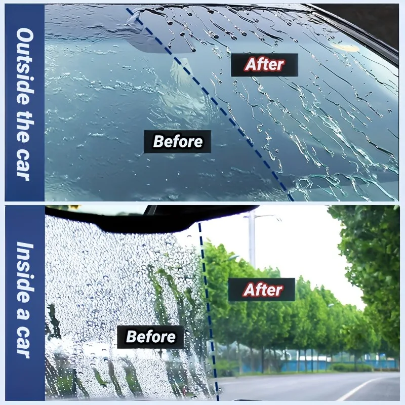 Car Glass Waterproof Paste Kit: Hydrophobic Anti-Rain/Anti-Fog Coating, Suitable for Car Windows, Mirrors & Bathroom Glass image 6
