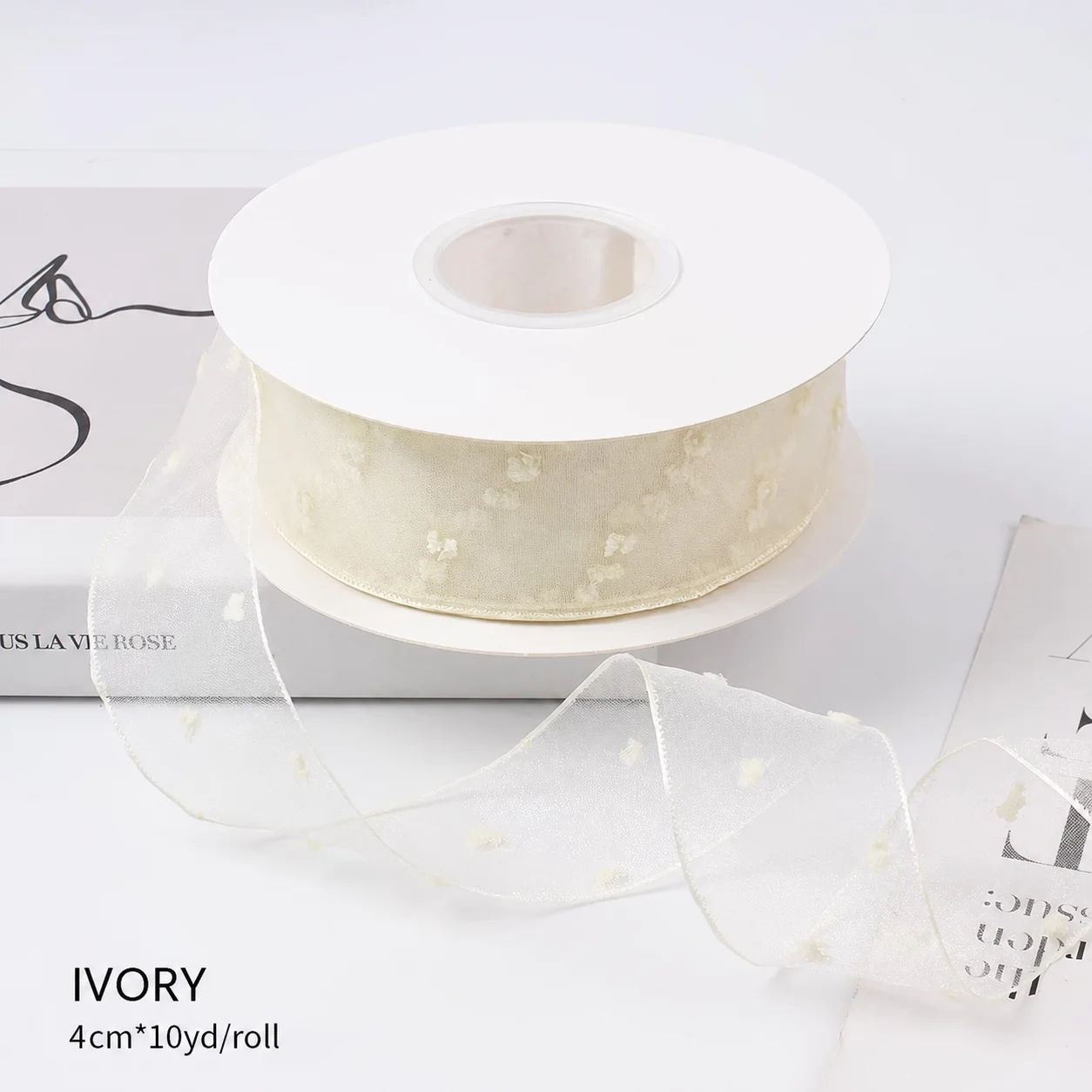 10 Yards/Roll  3d Dot Ribbon Sheer Bubble Mesh Ribbon Sheer Ribbon Translucent For Sewing Gift Wrapping Gift Box Decoration