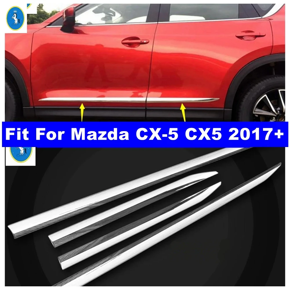 

Side Door Body Molding Cover Trim Side Door Protective Trim Bezel Fit For Mazda CX-5 CX5 2017 - 2022 Chrome Exterior Accessories