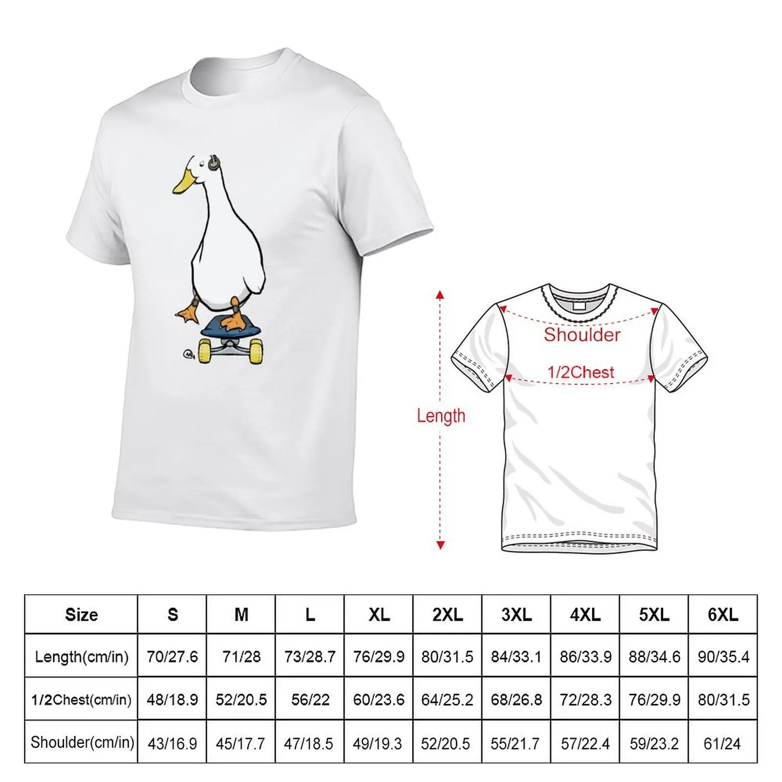Thoughtful Duck On A Skateboard Colorful - Funny Kawaii Duck T-Shirt anime t shirts for man graphic t shirts for man T-Shirt