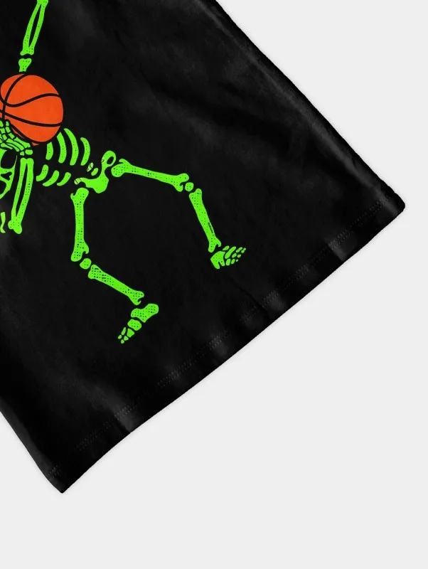 Halloween Dabbing Basketball Skeleton T-Shirt For Boys Kids Clothes Children\'s Boy\'s Clothing Tops Real Madrid Shirt Top Shirts