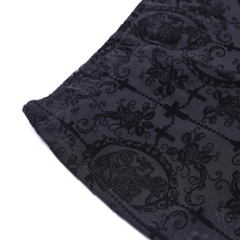 Altgoth Fairycore Grunge Gothic Hosen Frauen Punk sexy durch Spitze Patchwork Flare Hosen Streetwear Vintage Hosen weiblich sehen – Detail 4