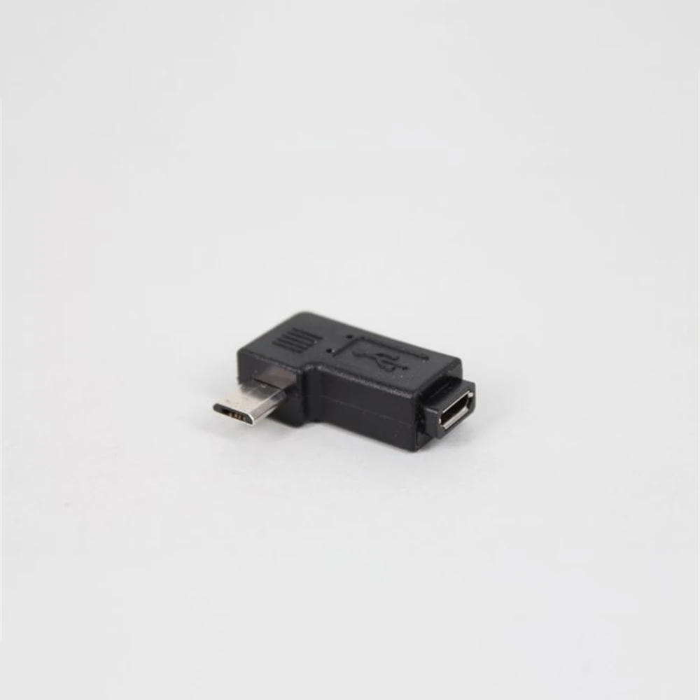 องศาซ้ายและขวามุม Mini USB 5pin หญิงไปยัง Micro USB ชาย Data Sync อะแดปเตอร์ปลั๊ก Micro USB ไปยัง Mini USB Connector