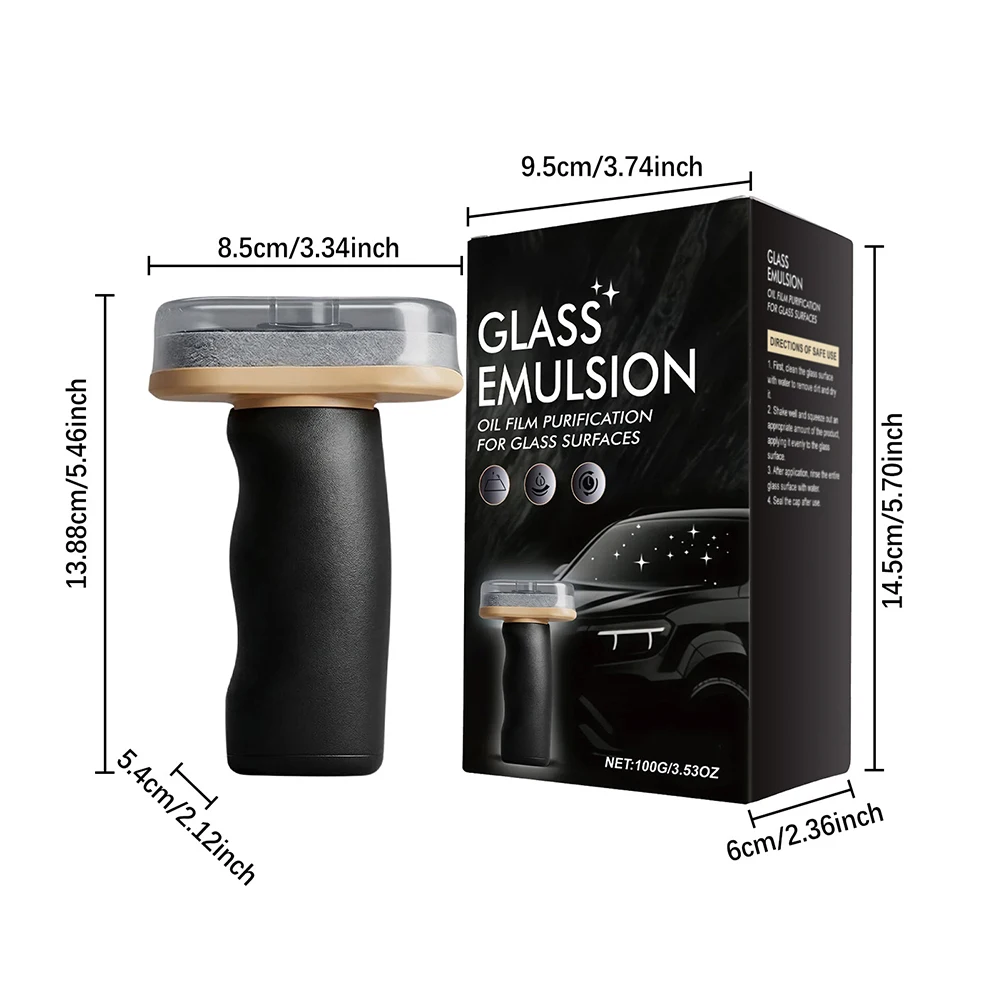 Oil Film Cleaning Brush for Vehicle Glass Surfaces Including Front Windshields Rearview Mirrors and Shower Doors