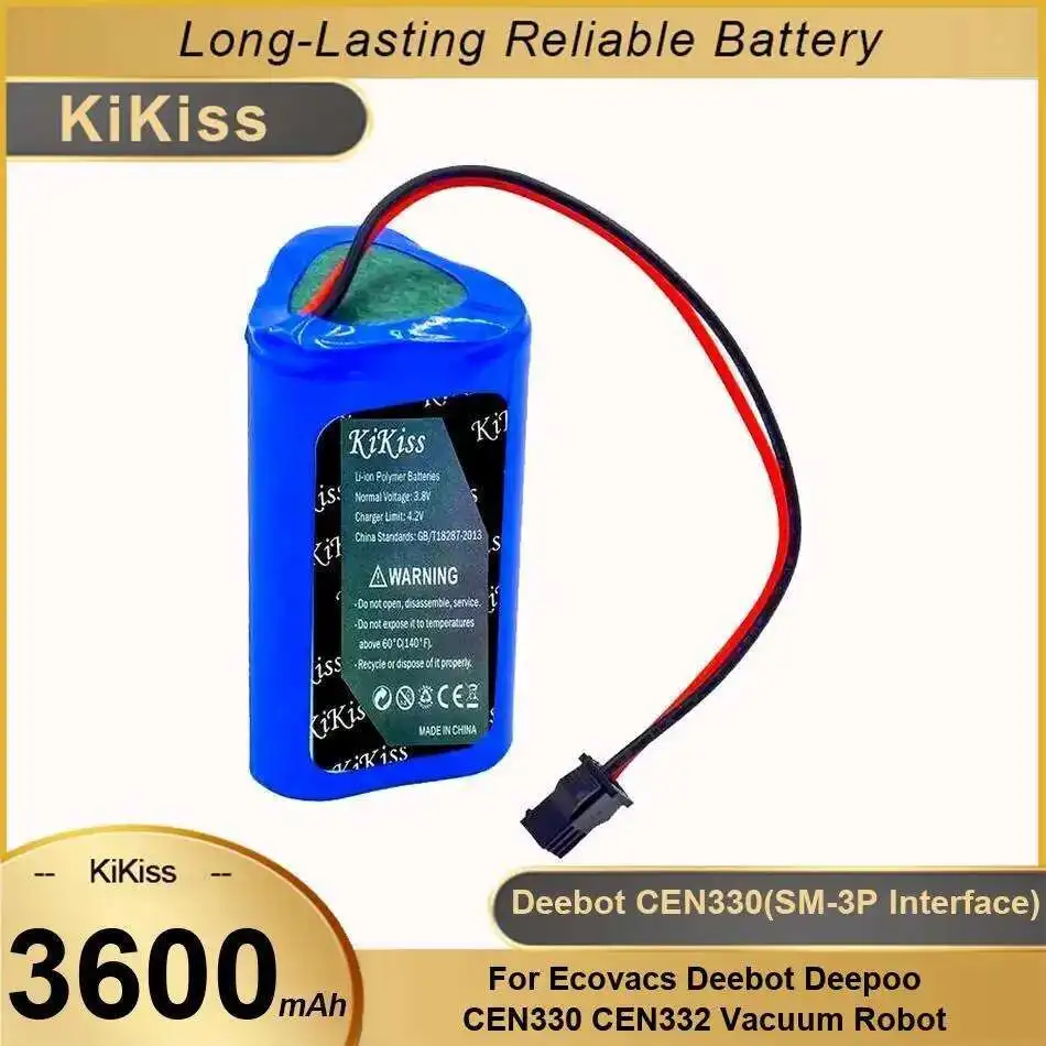 

Аккумулятор для робота-пылесоса 3600 мАч для Ecovacs Deebot Deepoo CEN330 CEN332, интерфейс SM-3P робота