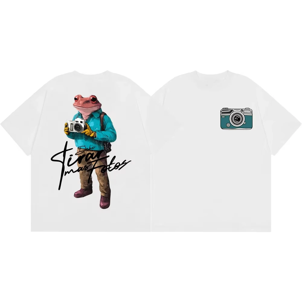 2026 Vintage T‑Shirt Kids Adults Y2K Aesthetic Retro Fun Animal Camera Graphic Print Oversized Short Sleeve Daily Street Tee