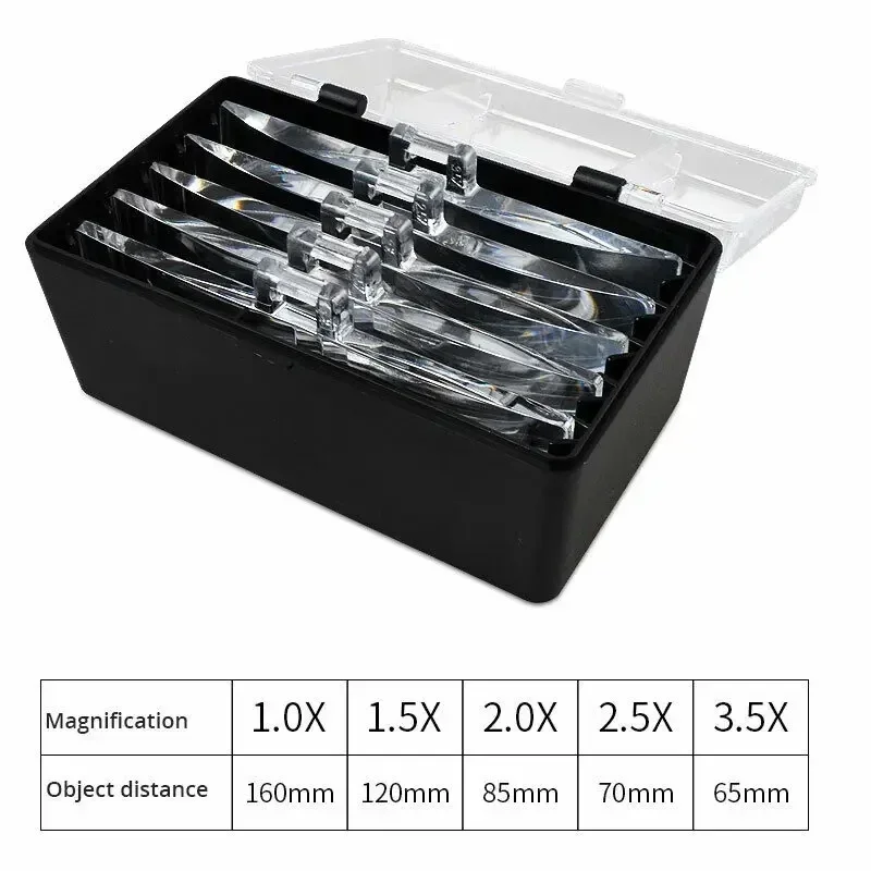 5 Lens Adjustable Magnifier Eyelash Extension Magnifying Glasses LED Light Lamp Grafting Repair Tattoo Individual Lashes