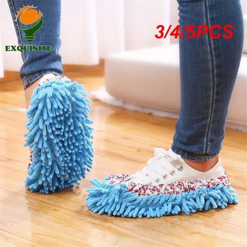 3/4/5PCS Micro Fiber Cleaning Shoes No Color Fading Floor Slipper Sets No Hair Loss Convenient Household Accessories