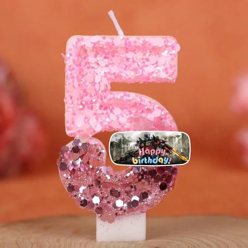 Transform Robot Digital Candle Number 0-9 Kids Birthday Cake Decoration Supplies Cartoon Anime Party Accessories Supplies - view 5
