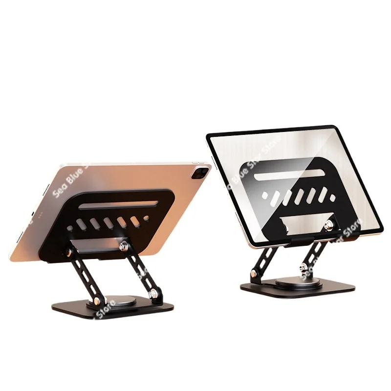 New tablet PC holder, desktop metal height adjustable folding 360 rotating mobile phone tablet holder