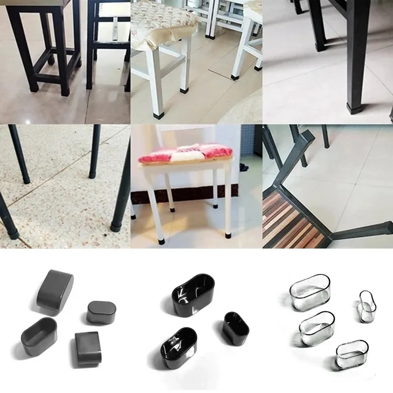 16 pezzi di calzini ovali trasparenti per gambe di sedie, tavolo in silicone, piedini per pavimenti, cuscinetti protettivi, tappi per fori per tubi per mobili, decorazione della casa