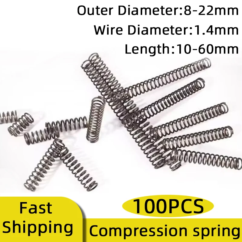 100PCS Wire Diameter 0.5mm Small Size Compression Spring Kit Pressure Springs for Industrial Machinery Maintenance
