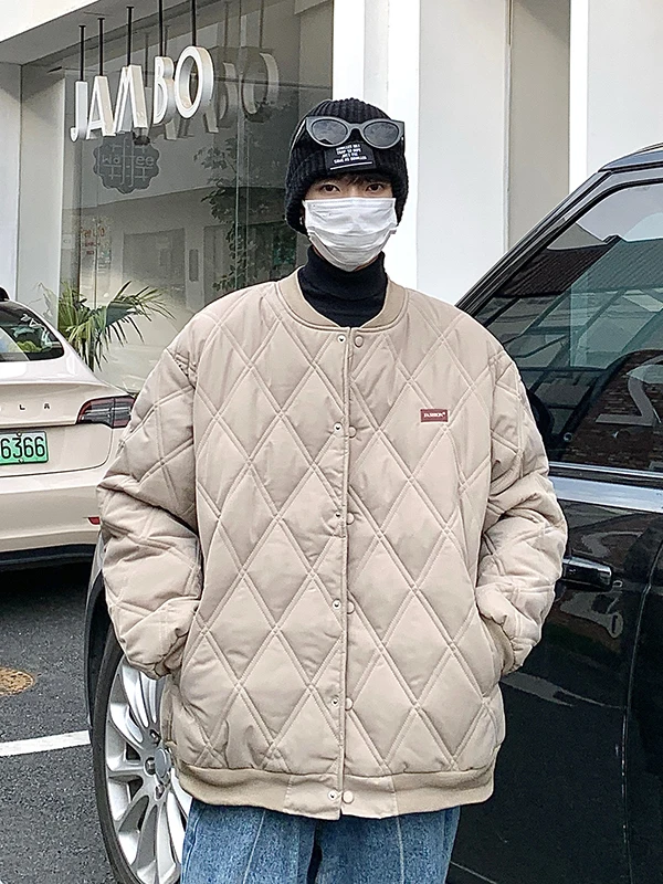 

Мужская зимняя утепленная куртка в японском ретро-стиле, повседневная бейсбольная куртка, теплая хлопковая куртка, верхняя одежда, модная свободная куртка с длинными рукавами