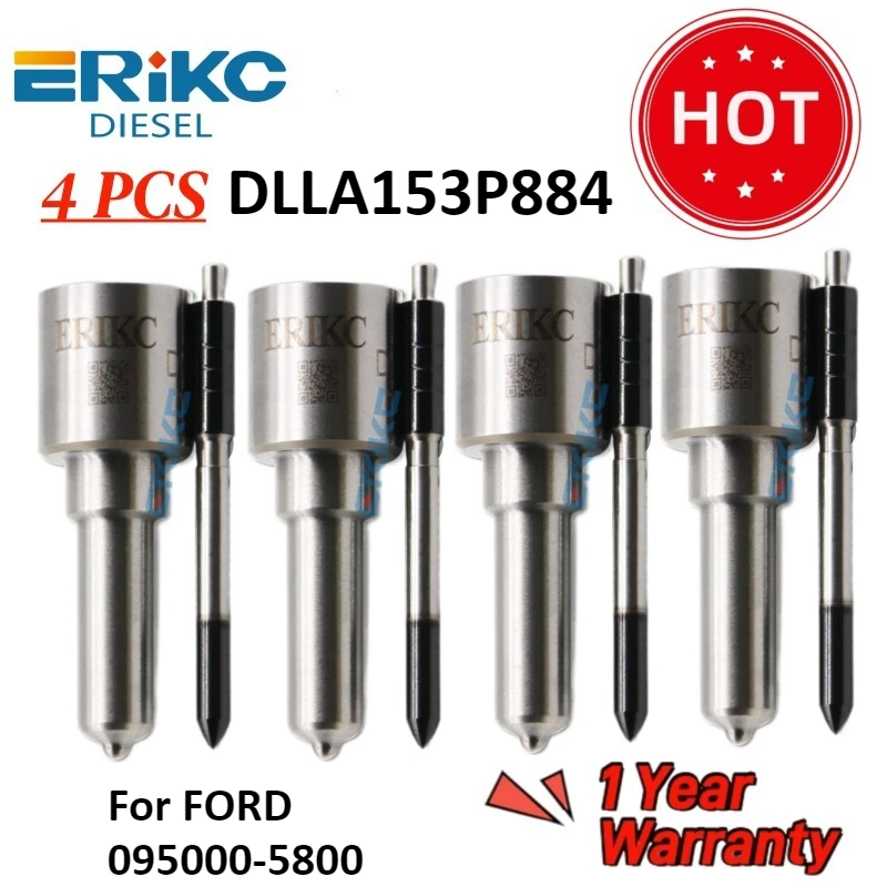 

4PC DLLA 153P884 Fuel Sprayer DLLA 153 P 884 DLLA153P884 Common Rail Injector Nozzle for FORD 095000-5800 0950005801