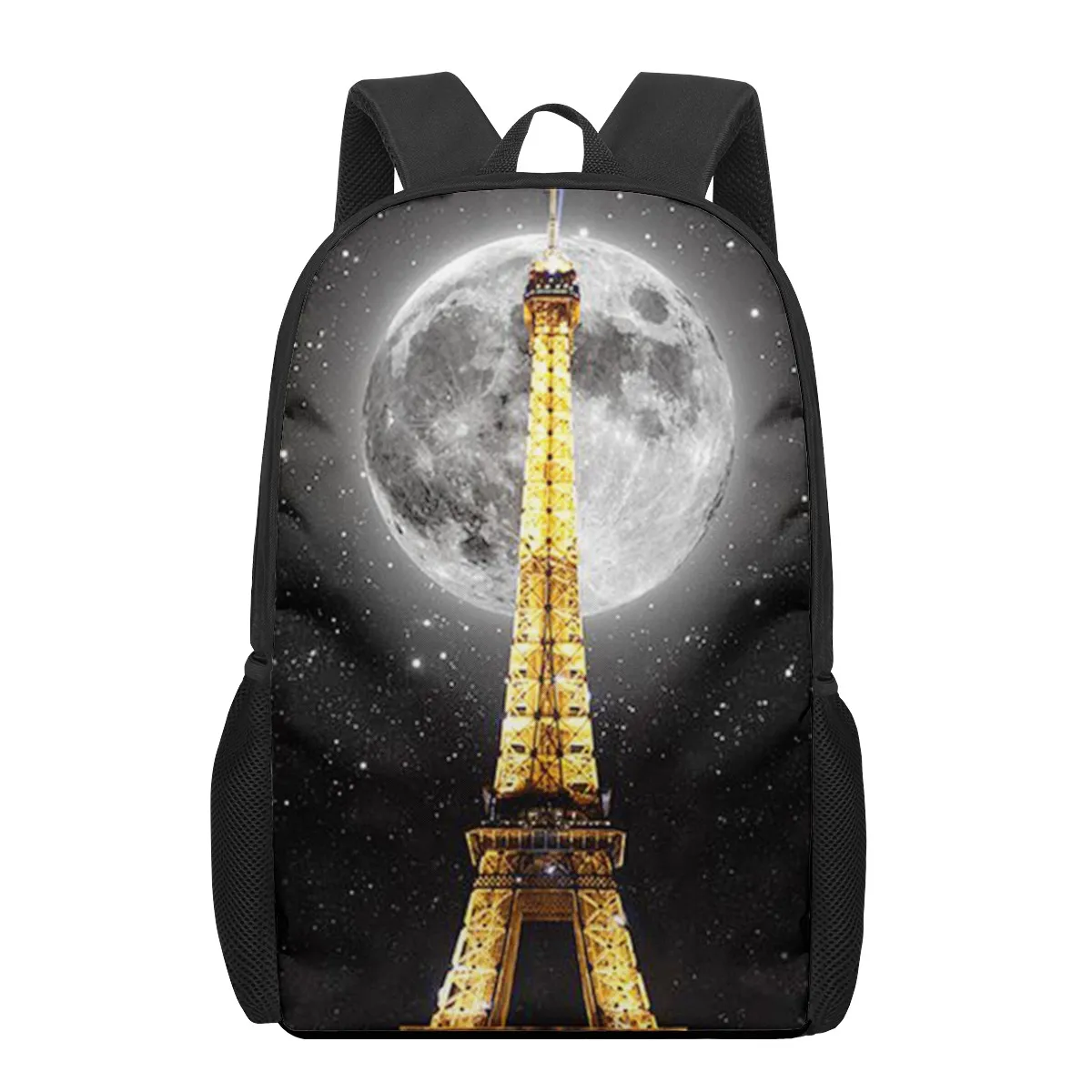 Eiffel Tower 3D Print Book Bags Back to School Bag Set for Boys Girls Kids Backpack Stylish Elementary Children Backpacks Bagpac