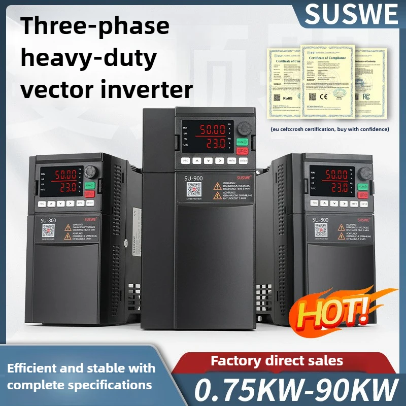 

380V Three-Phase Heavy-Duty Vector Inverter Industrial High-Power Motor Speed Controller Featuring Precise Vector Control