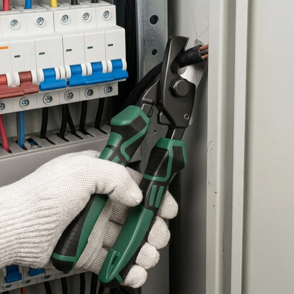 Compact Ergonomic Pliers with Optimized Leverage for Reduced Effort When Working in For Tight Electrical Spaces