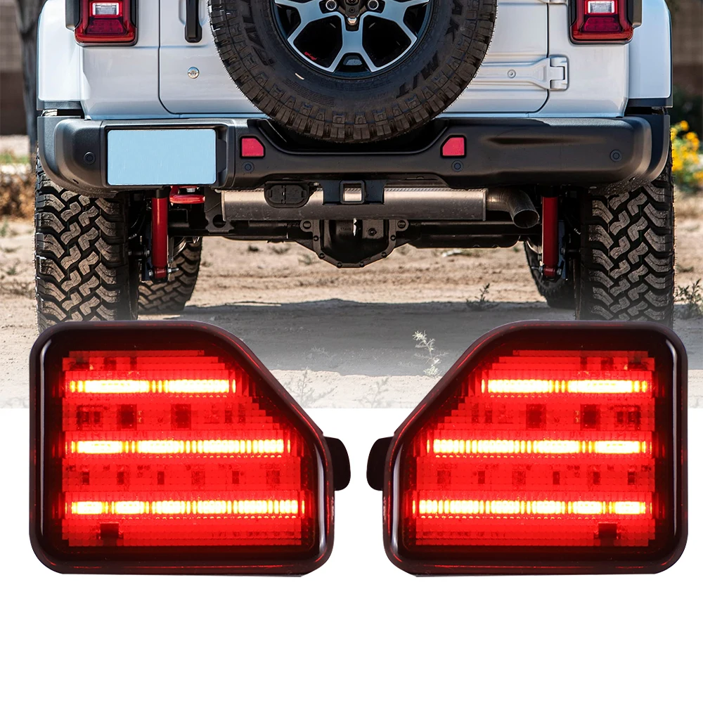 

Rear Bumper LED Tail Lights LED Reflector Lights for Jeep Wrangler JL 2018-2023