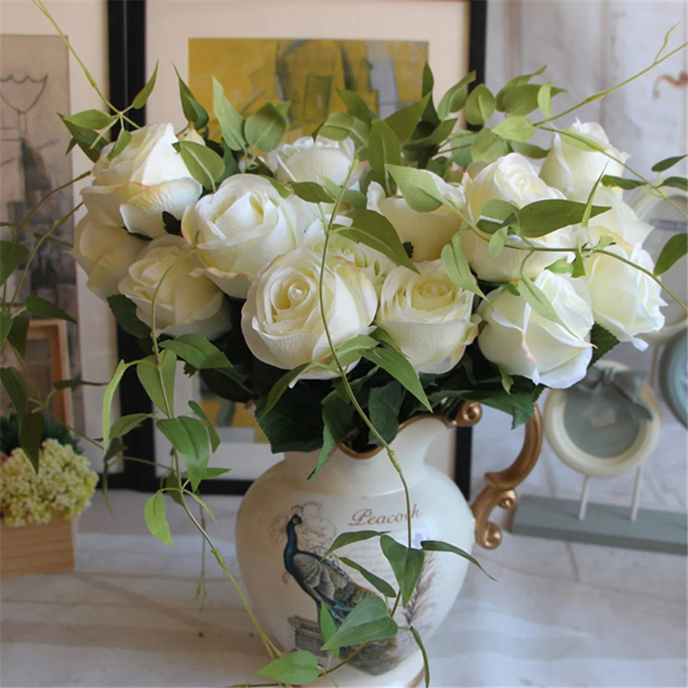 

Artificial Rose Flowers For Wedding Valentine'S Day Home Party Decoration Vivid Realistic Reusable Imitation Roses