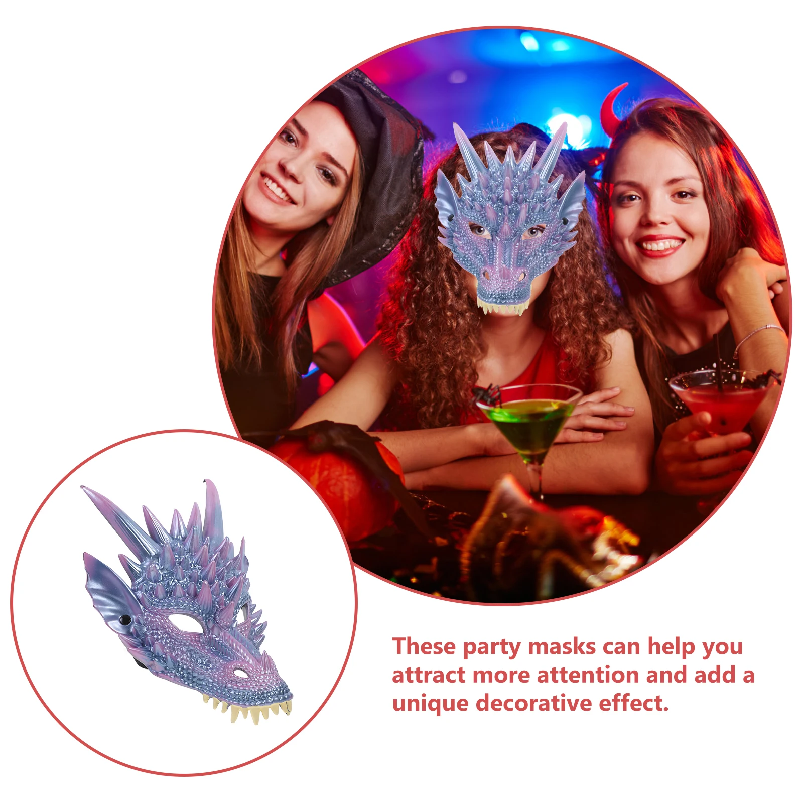 

Dragon Mask Props Rubber Foam Headpiece for Halloween Costumes Child Adult 3D Lifelike Party Cosplay Animal Head Masks