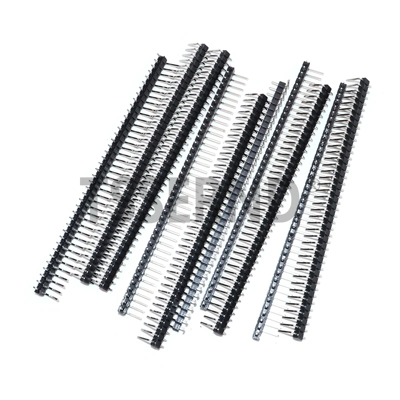 10Pcs/lot 2.54mm 1*40p 90 degree Right angle Single Row Male R/A 40 Pin Header Positive PCB Board Connector Pinheader