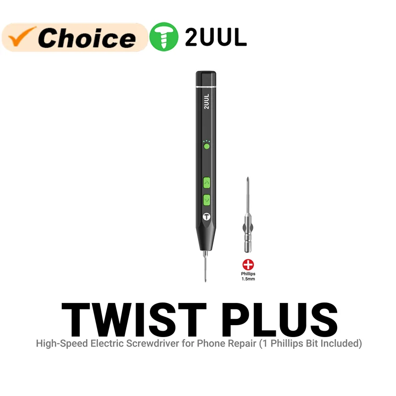 2UUL SD16 Hochgeschwindigkeits-Elektroschraubendreher 400 U/min Drehmomentschutz Typ-C Aufladbar für Handy-Präzisionsreparatur