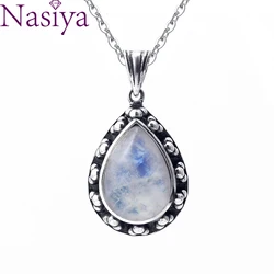 S925 Silver Necklace 10*14mm Titanium Silver Plated Platinum Boutique Jewelry Necklace Women Wedding Engagement Birthday Gift