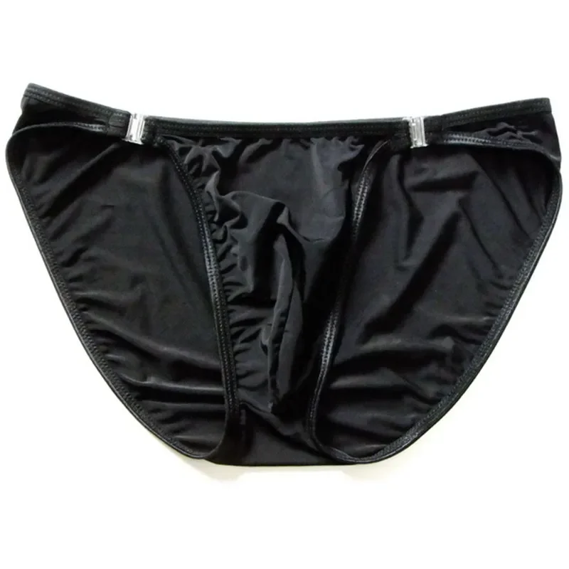 Mens Swim Thong Soft Ice Silk Bikini Briefs Low Rise Male Sexy Transparent Panties Underpant Underwear Sunbath Beach waterPool