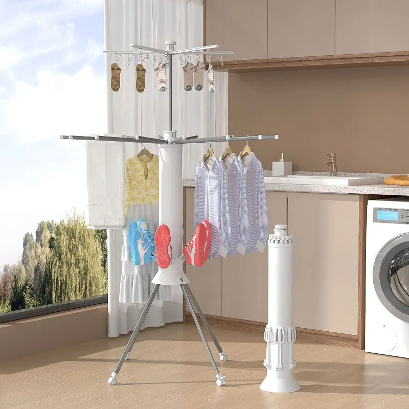 

360 degree rotating octopus drying rack floor folding drying rod balcony bedroom household octopus drying rack