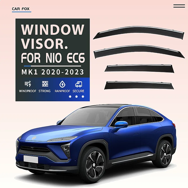 

4Pcs For NIO EC6 2020+ Car Window Visor Rain Sun Shade Awning Side Windshield Auto Accessories
