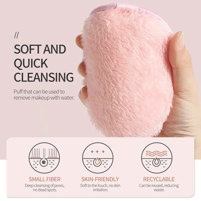 1pc/2PCS Makeup Remover Pads Microfiber Reusable Face Towel Make-up Wipes Cloth Cotton Reusable Pads Skin Care Cleaning Puff