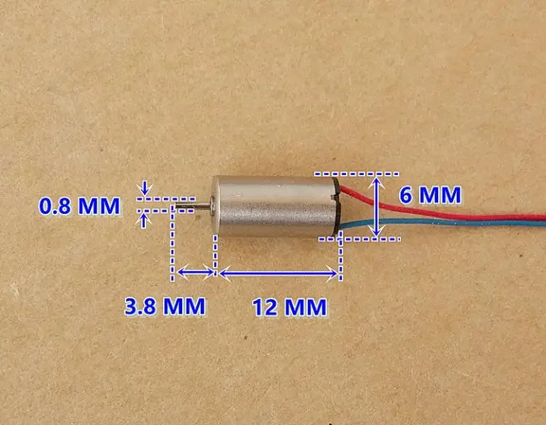 

100PCS DC6V-12V 27800-52000RPM 6*12MM Micro Coreless Motor With Plastic Gear Toys / Models / DIY Accessories Motor