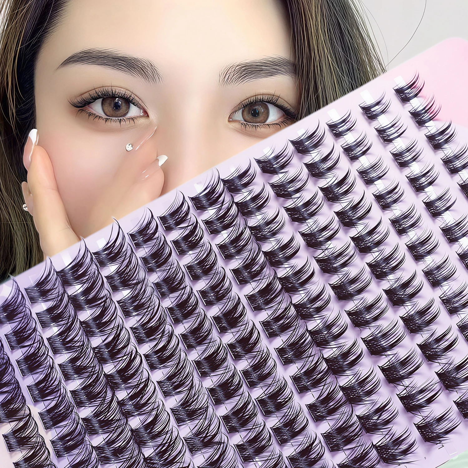 14 Row Gradient Feather Fan False Eyelash Lazy Trilogy Segmented Natural Fine Meme Simulation Manga Newcomer False Eyelash