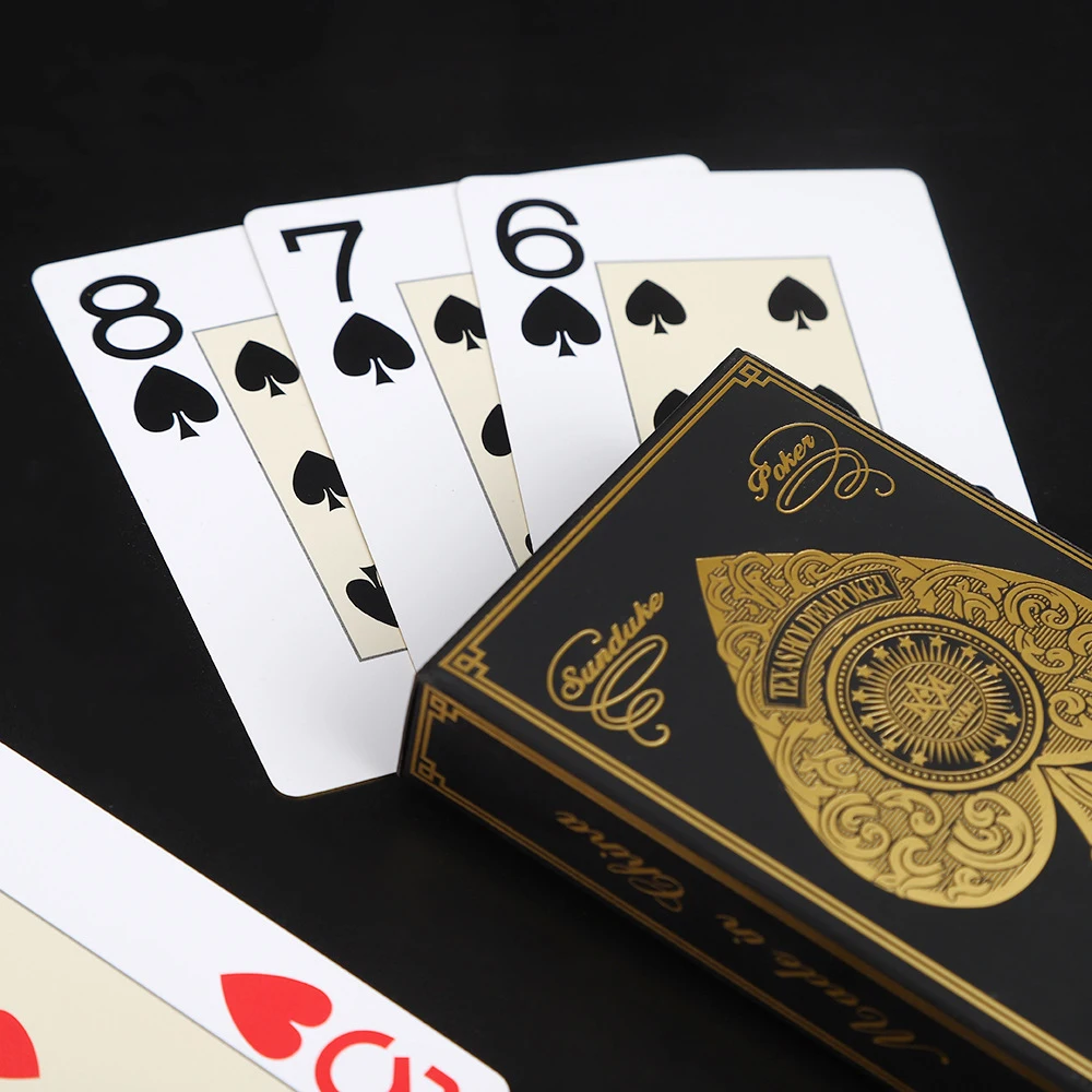 أوراق لعب بحافة ذهبية أو فضة ، مؤشر قياسي ، شخصية كبيرة ، ألعاب طاولة ، بوكر إبداعي ، بولي كلوريد الفينيل ، تكساس هولدم #5