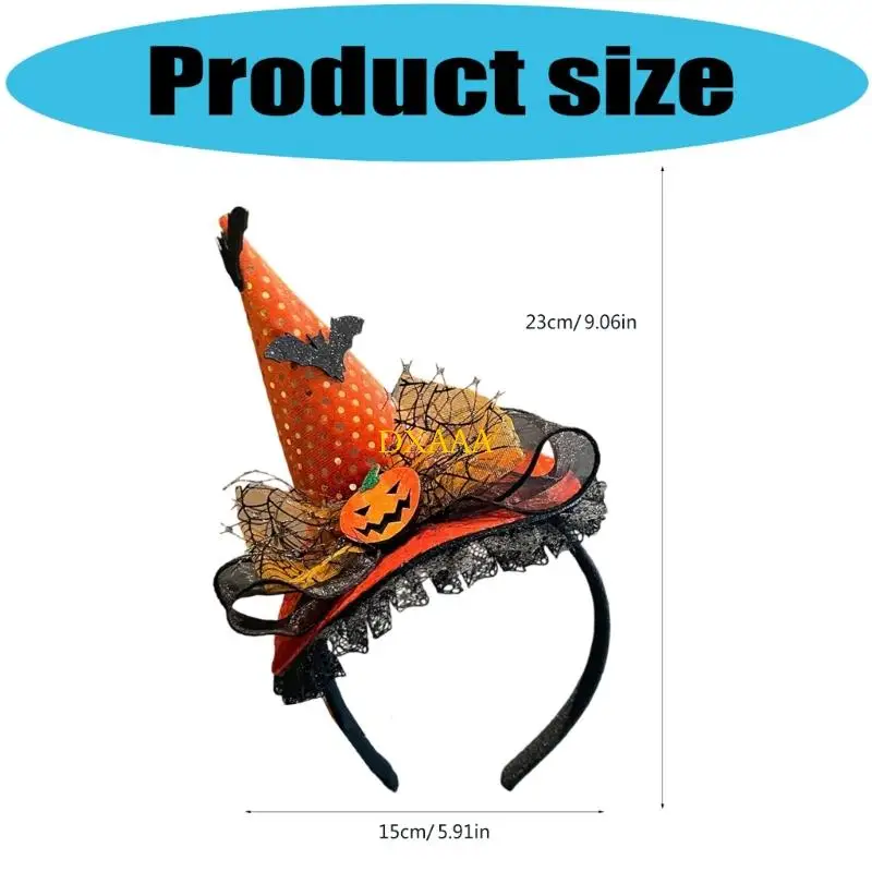 DXAA Haarband Gothic-Stil, Hexenhut, alternatives, leichtes Halloween-Accessoire