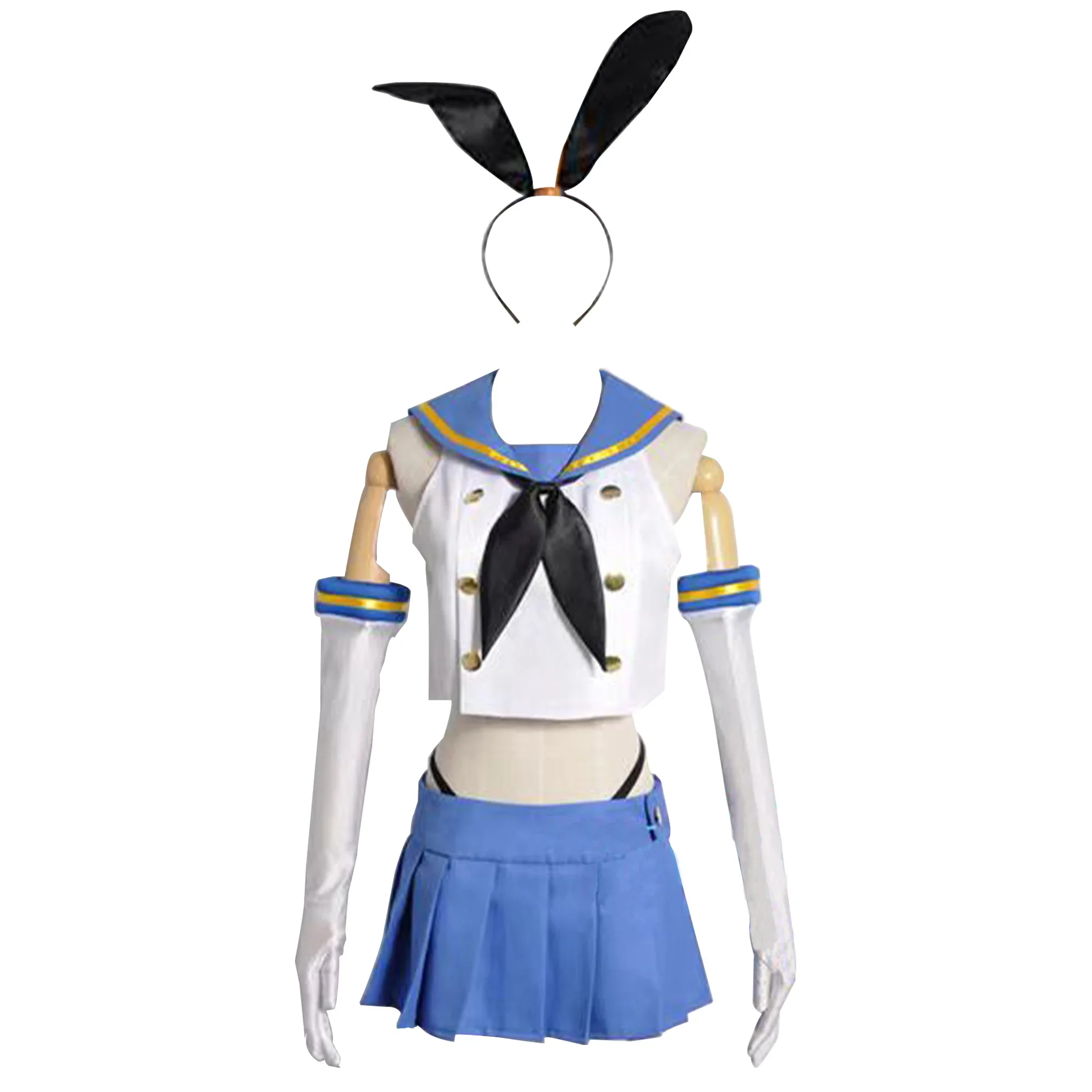 

Anime Kantai Collection Cosplay Shimakaze Costume Party JK Uniform Full Set Female Sailor Suit