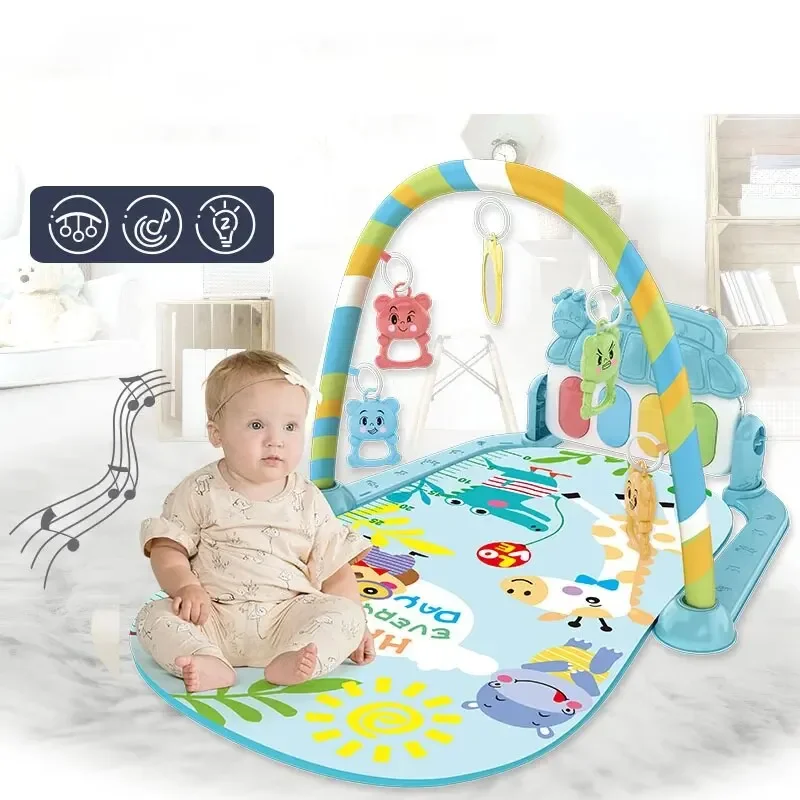 Baby 0-1 years old baby fitness stand pedal piano toy newborn music pedal piano fitness equipment bed bell toy