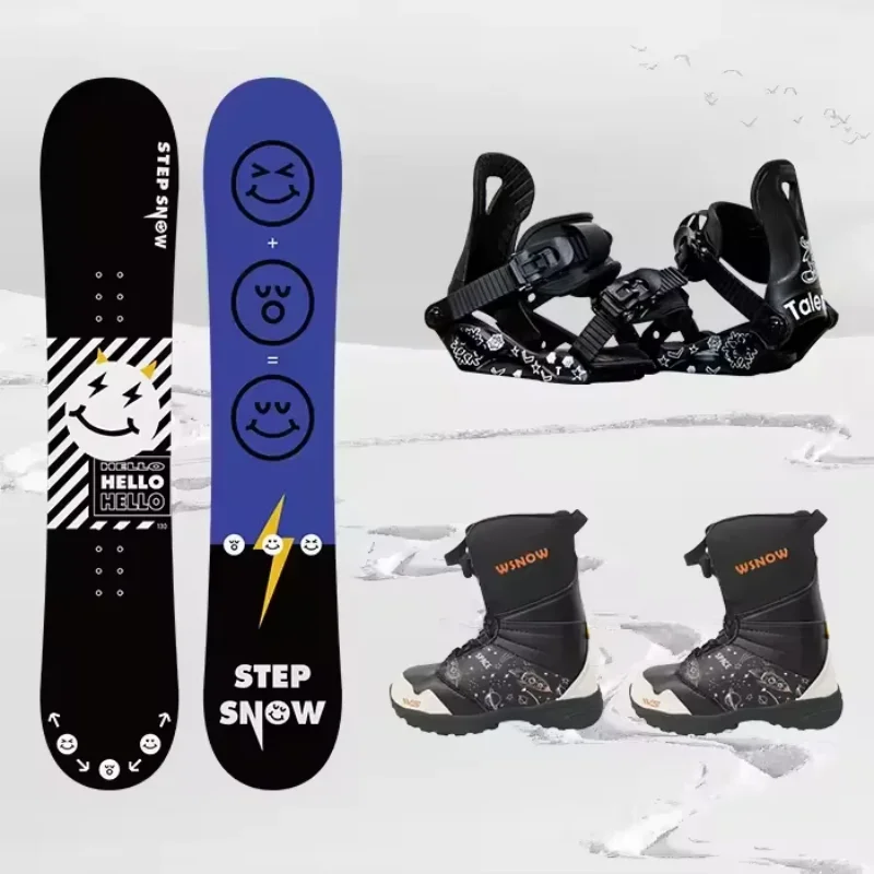 Kids Snowboard Set Includes Snowboard, Bindings, Steel Wires, And Boots