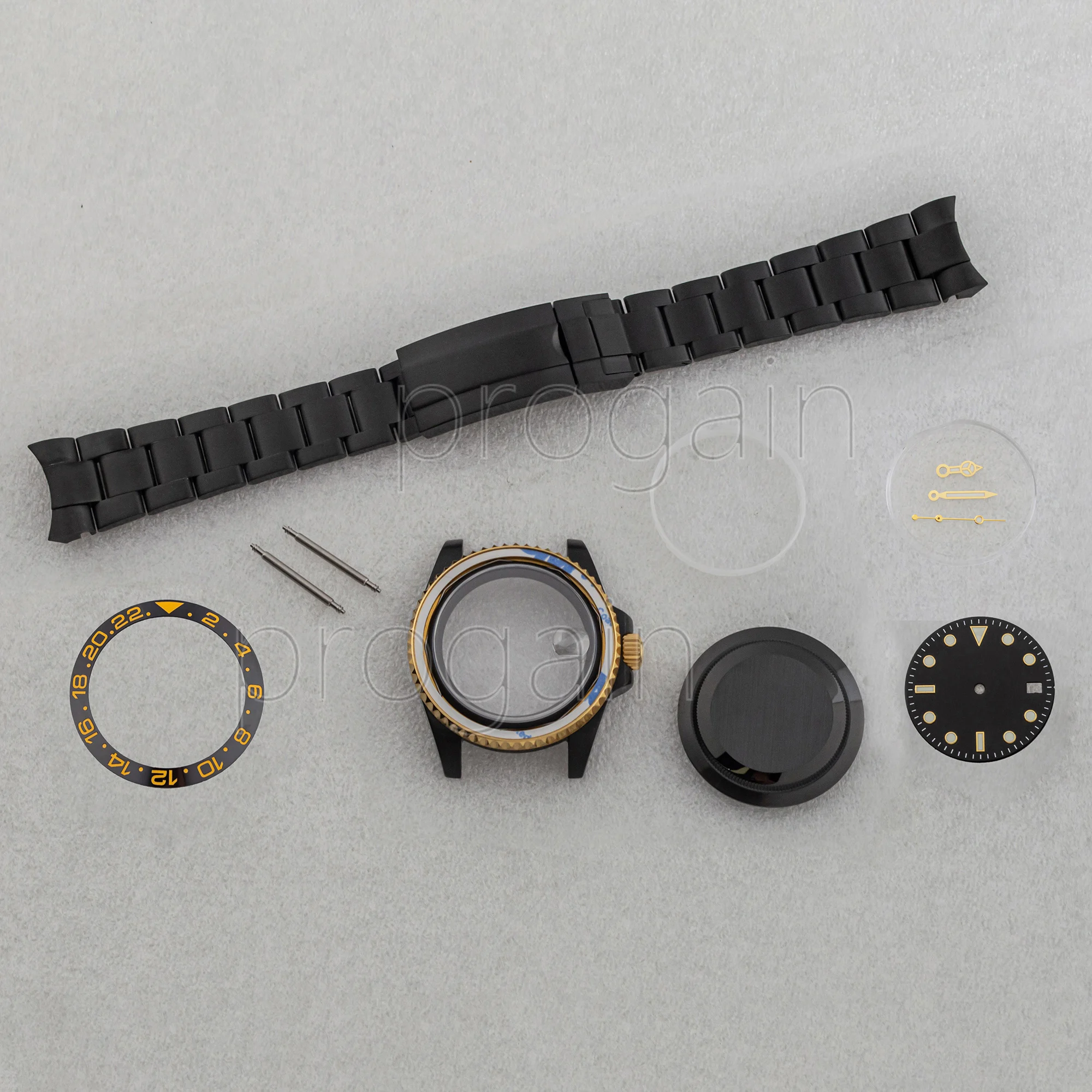 NH35 Case Strap Watch Bezel SUB GMT 28.5MM Dial Insert Ceramic 20MM Watchband Luminous Hands for NH36 Movement Mod Parts