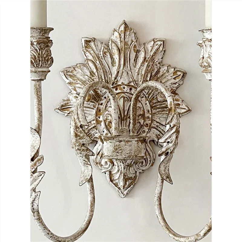 American French Wall Lamp Retro Old Living Room Dining Room Bedroom Wall Light Church Corridor Background Home Deco Light