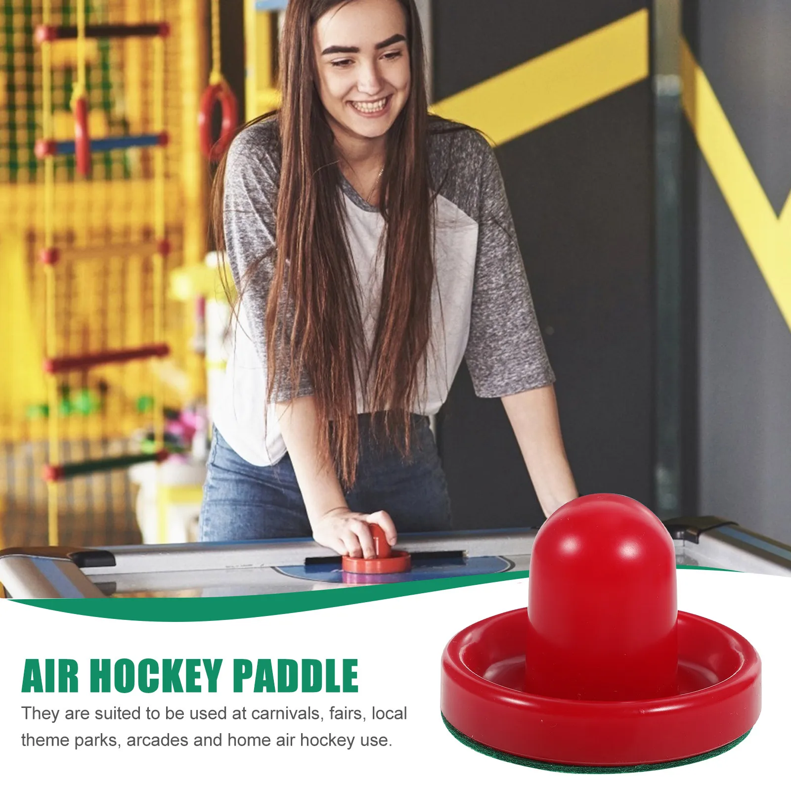 8Pcs 76Mm Air Hockey Replacement Kit Pucks Pushers Ergonomic Handles Fast Gliding Felt Bottom for Standard Tables Red
