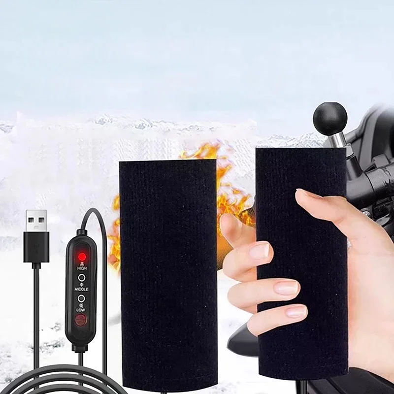 

1 пара, 5 В, 2 А, USB электрический мотоцикл, чехол на руль с подогревом, 3 шестерни, грелки, ручки с подогревом, чехол на ручку, аксессуары для мотоциклов