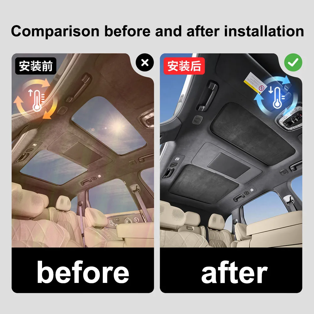 For ZEEKR 8X 2026 Electrostatic Adsorption Roof Sunshade Automotive Supplies Sunroof Sun Protection And Heat Insulation Shield