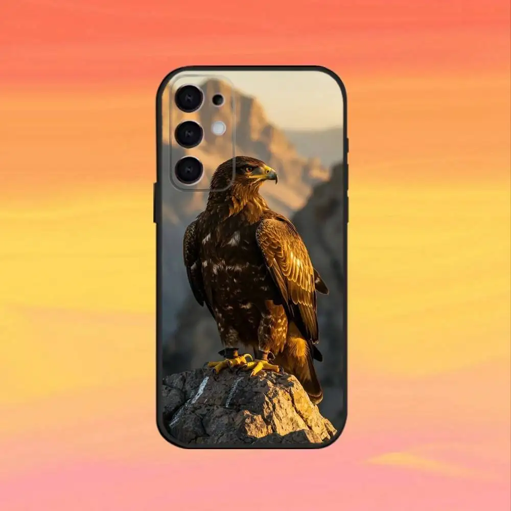 Casing Ponsel Motif Elang Keren Untuk Samsung S25,S24,S21,S22,S23,S30,Ultra,S20,Plus,Fe,Note,10,9,5G Warna Hitam