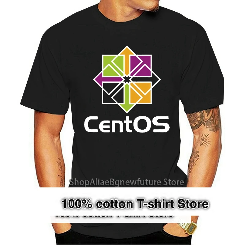 New CentOS 7 Linux System OS T-Shirt Cool Tops O Neck TEE Shirt For Men Women Tshirt